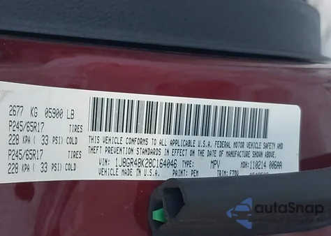 2008 Jeep Grand Cherokee Laredo из США, поврежденный, VIN 1J8GR48K28C164046